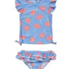 Girls' Beach Bloom Short Sleeve Two Piece Rash Guard Set (Baby, Toddler, Little Kid)