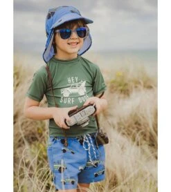 Boys' Surf Safari Short Sleeve Rash Guard Set (Baby) -Swimming And Diving 7631513845928 blue 3a