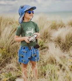 Boys' Surf Safari Short Sleeve Rash Guard Set (Baby) -Swimming And Diving 7631513845928 blue 4a