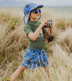 Boys' Surf Safari Short Sleeve Rash Guard Set (Baby) -Swimming And Diving 7631513845928 blue 5a