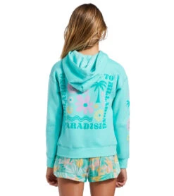 Billabong Girls' Paradise Is Here Pullover Hoodie (Little Kid, Big Kid) -Swimming And Diving 7641129320616 lightlagoon 3a