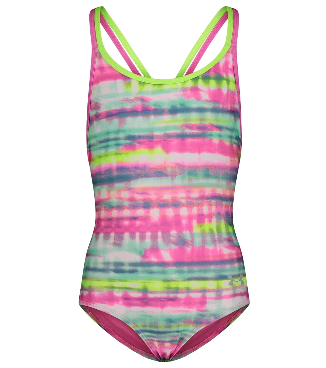 Under Armour Girls' UA Stripe Dash One Piece Swimsuit (Little Kid) 1 Under Armour Girls' UA Stripe Dash One Piece Swimsuit (Little Kid)