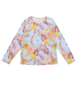 Girls' Boho Tropical Sustainable Long Sleeve Rashguard (Big Kid)