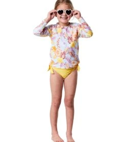 Girls' Boho Tropical Sustainable Long Sleeve Rashguard (Big Kid) -Swimming And Diving 7652777328808 mutli 4a