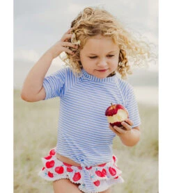 Girls' Juicy Fruit Short Sleeve Rashguard Set (Baby, Toddler, Little Kid) 8 Girls' Juicy Fruit Short Sleeve Rashguard Set (Baby, Toddler, Little Kid) -Swimming And Diving 7652778082472 blue 3a