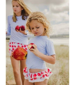 Girls' Juicy Fruit Short Sleeve Rashguard Set (Baby, Toddler, Little Kid) 9 Girls' Juicy Fruit Short Sleeve Rashguard Set (Baby, Toddler, Little Kid) -Swimming And Diving 7652778082472 blue 4a