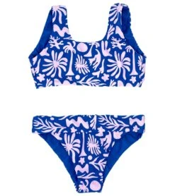 Swimming And Diving 92 Girls' Island Hopper Reversible Two Piece Reversible Bikini Set (Little Kid, Big Kid)