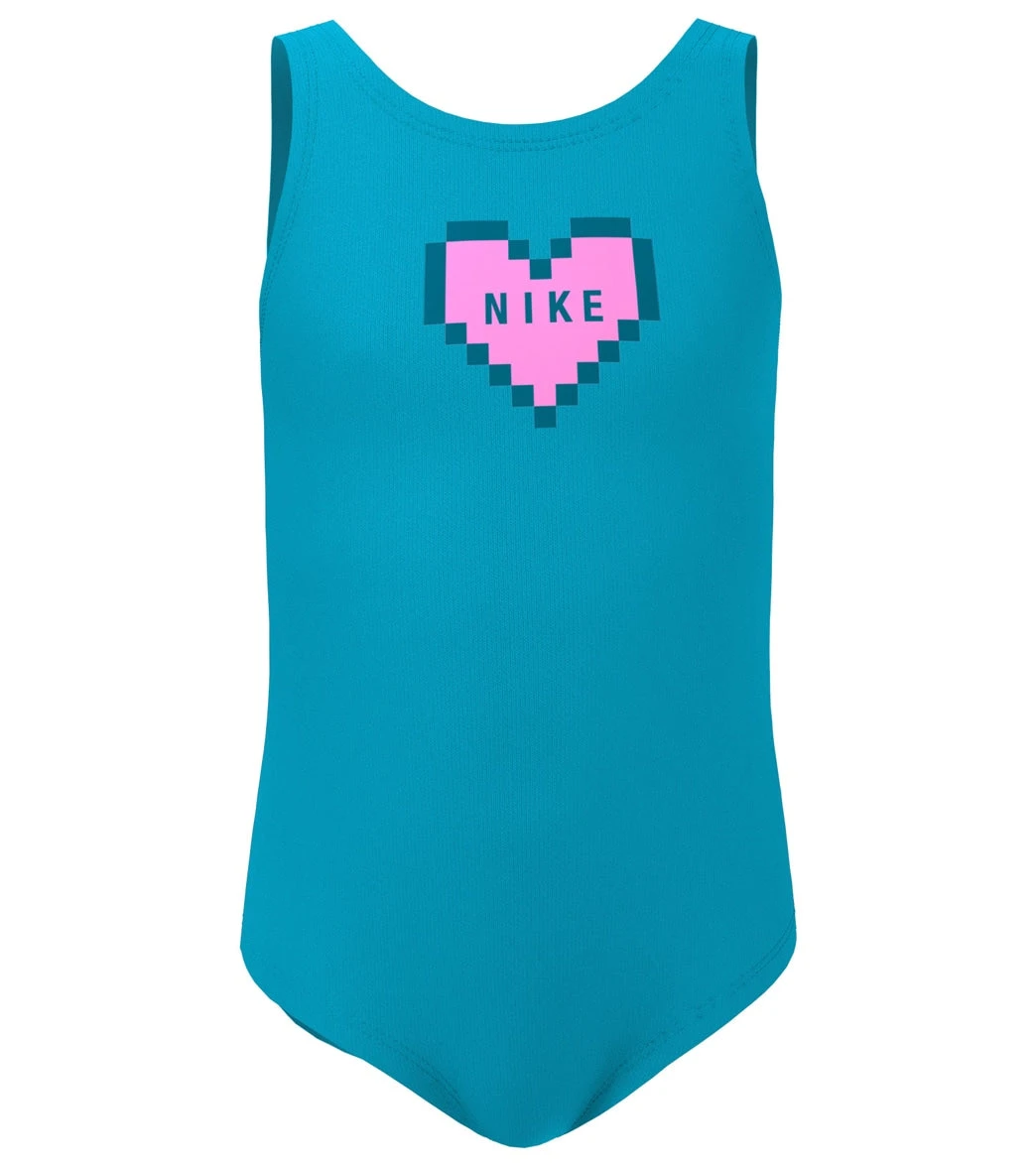 Nike Girls' Multi Logo One Piece Swimsuit (Little Kid) 1 Nike Girls' Multi Logo One Piece Swimsuit (Little Kid)