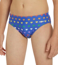 Rainbow Heart Brief Swimsuit Youth (22-28) -Swimming And Diving 7764257276072 rainbowheart 6a